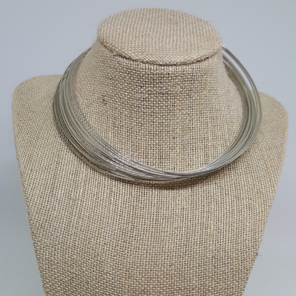 Silver Wire Multi-Strand Festival Necklace Choker